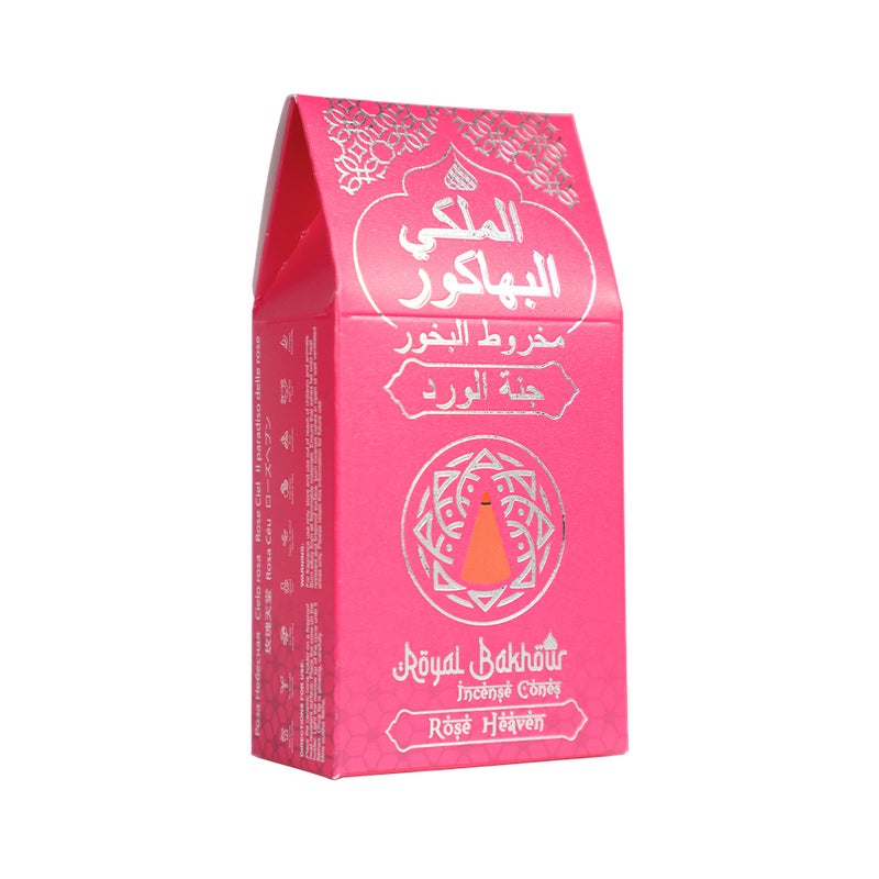 Royal Bakhour Rose Heaven Scented Incense Cones Exotic Floral Bakhoor 30 Cones - Image 1